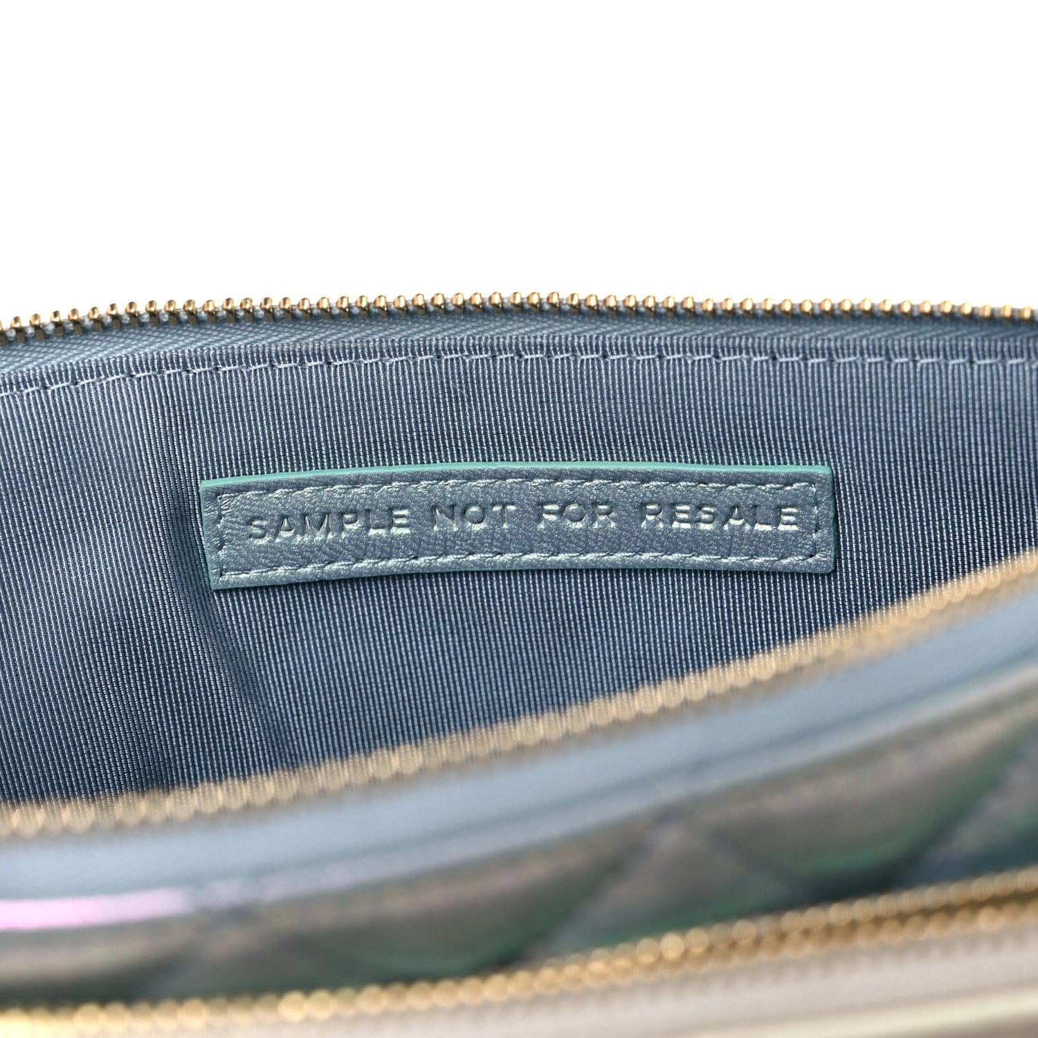 Chanel Iridescent Crumpled Calfskin Trio Cosmetic Case Blue Pink Ivory 11 of 13