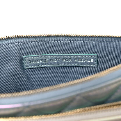 Chanel Iridescent Crumpled Calfskin Trio Cosmetic Case Blue Pink Ivory 11 of 13