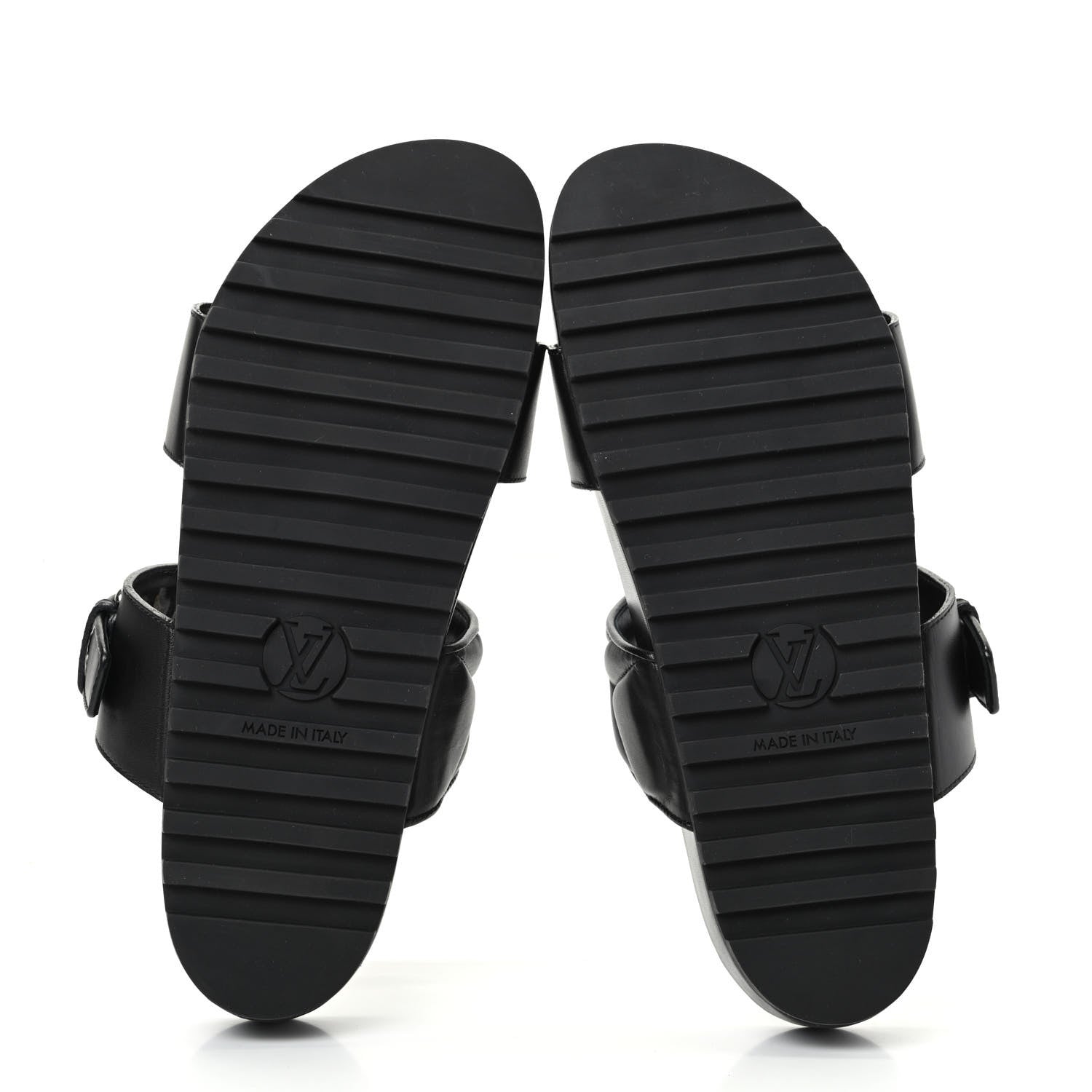Louis Vuitton Calfskin New Wave Bom Dia Mule Sandals 38 Black 6 of 10