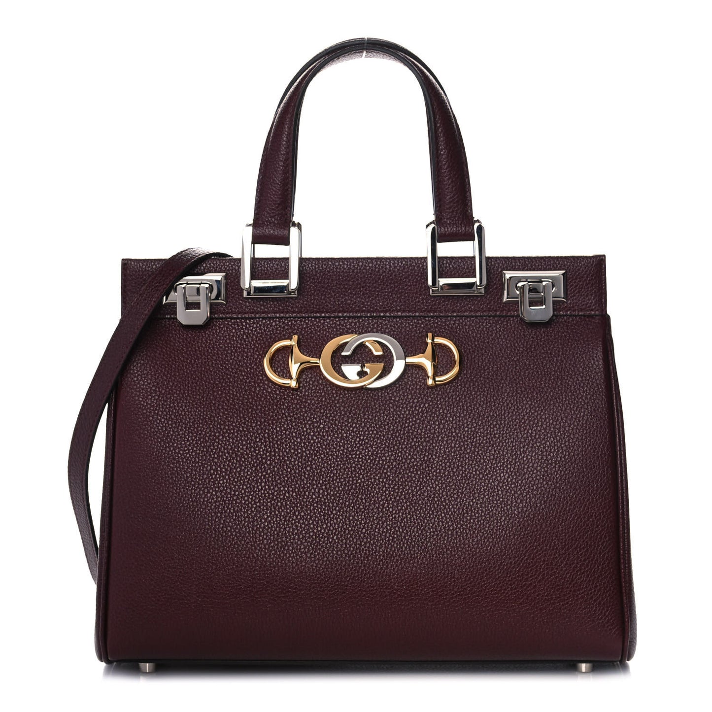 Grainy Calfskin Small Zumi Top Handle Bag Vintage Bordeaux