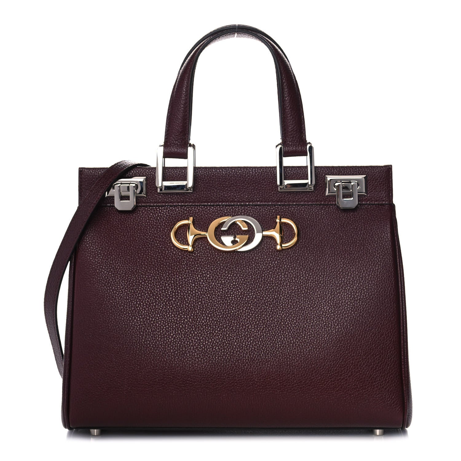 Gucci Grainy Calfskin Small Zumi Top Handle Bag Vintage Bordeaux 1 of 12