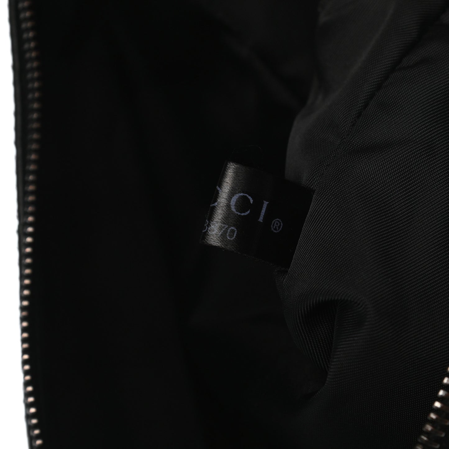 Nylon Guccissima Zip Top Pouch Black