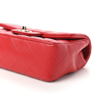 Chanel Lambskin Quilted Mini Rectangular Flap Red 7 of 11