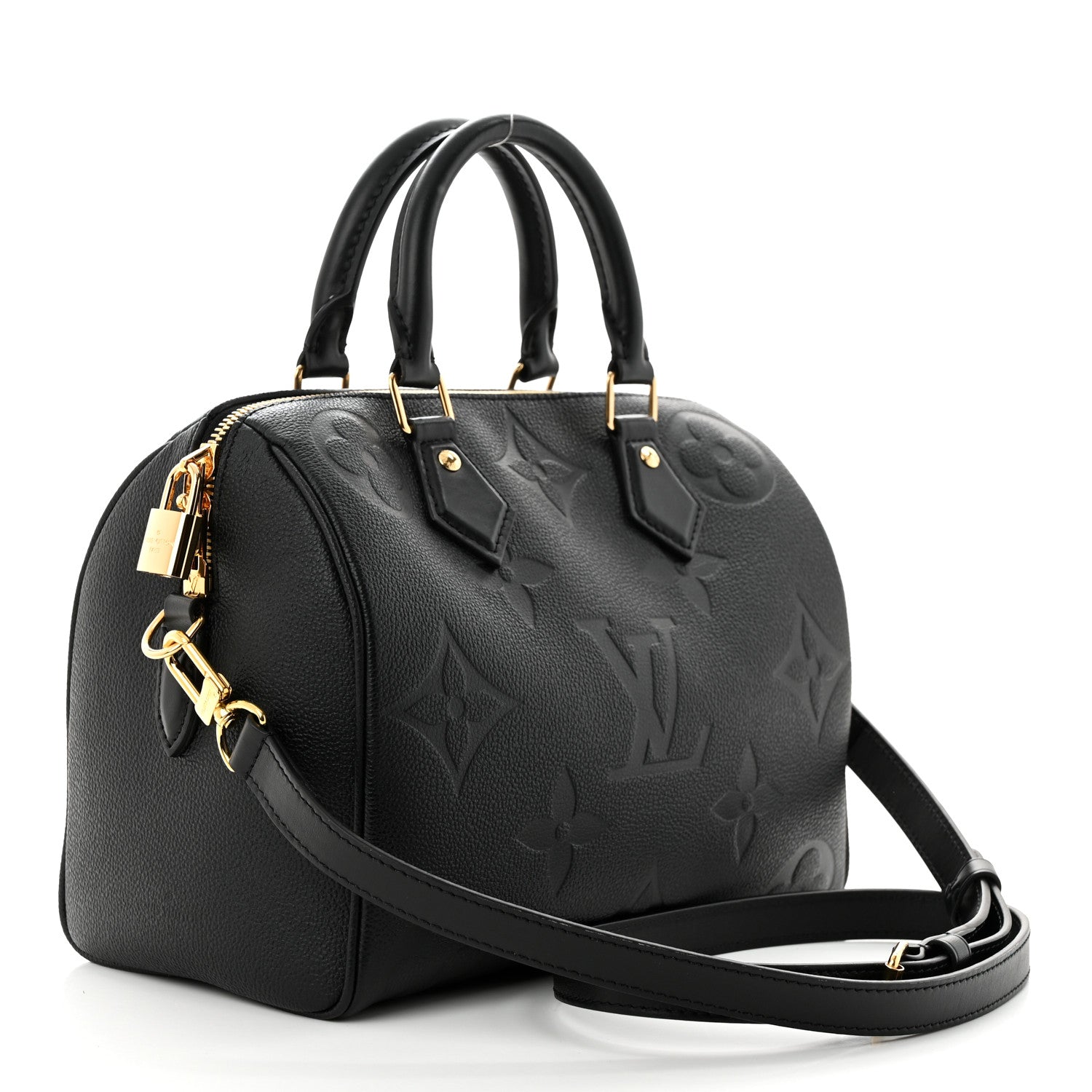 Louis Vuitton Empreinte Monogram Giant Speedy Bandouliere 25 Black 3 of 11