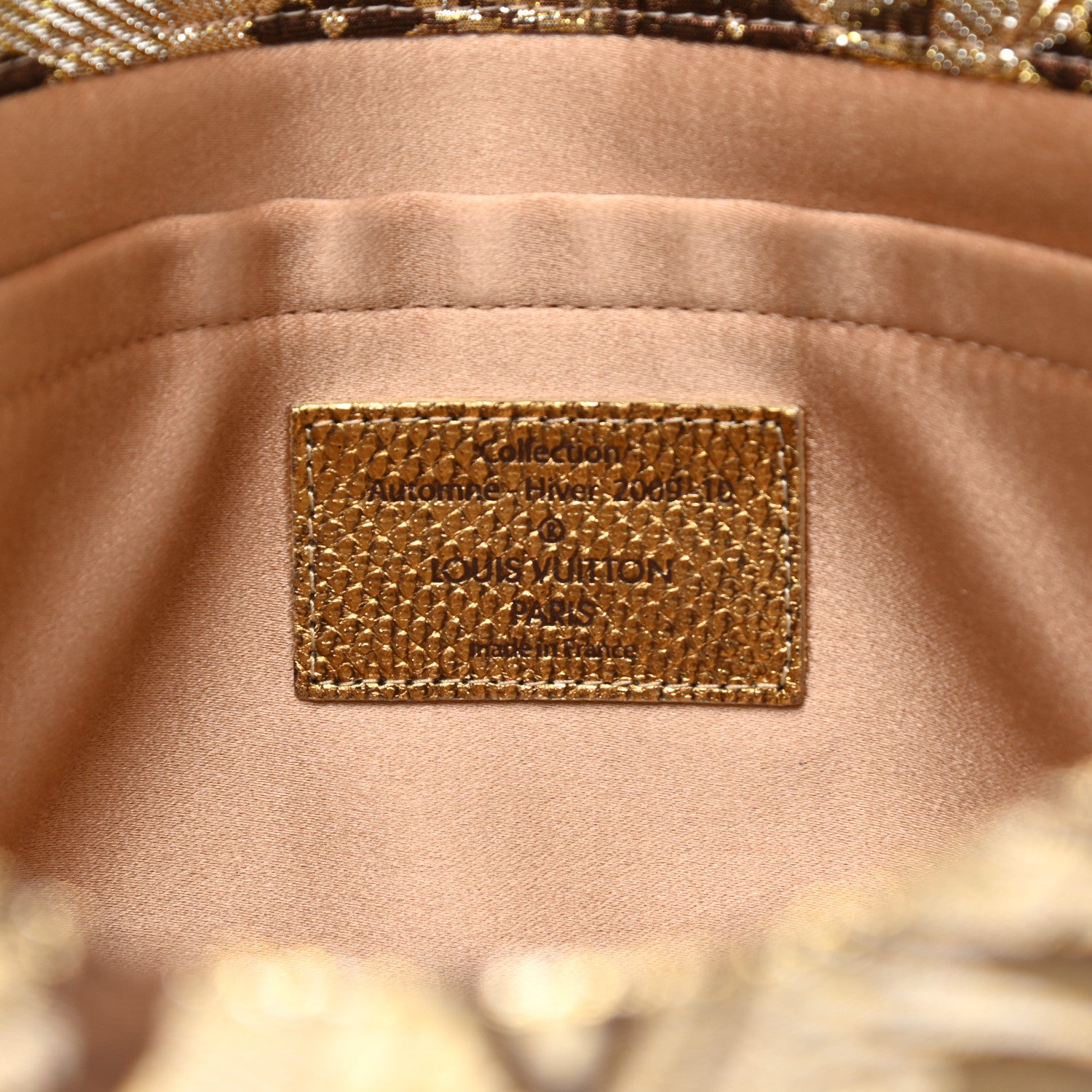 Louis Vuitton Monogram Brocade Thalie Clutch Gold 10 of 22