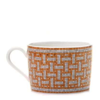 Hermes Porcelain Mosaique Au 24 Gold Tea Cup And Saucer Set Of 2 2 of 7