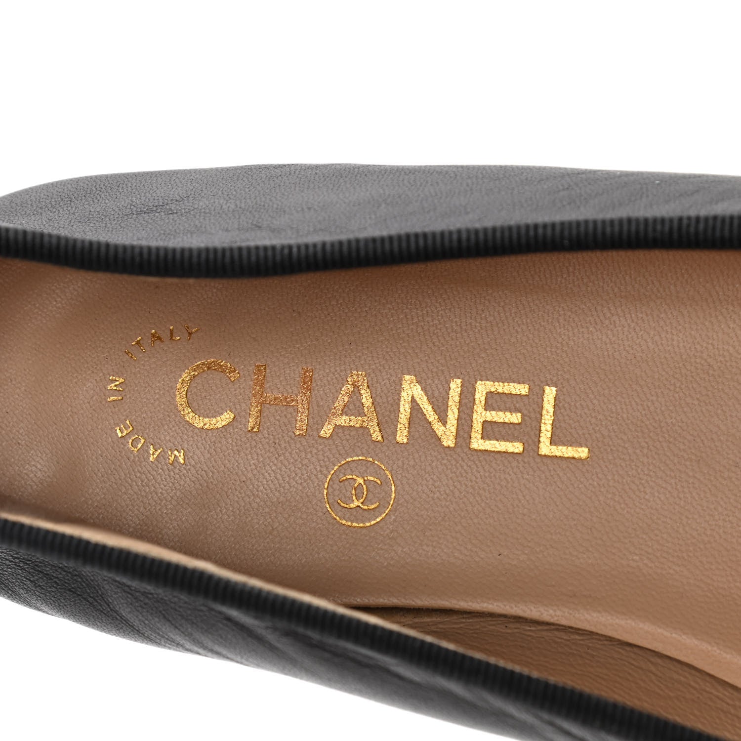 Chanel Lambskin Patent Cap Toe Ballerina Flats 38 Black 8 of 9