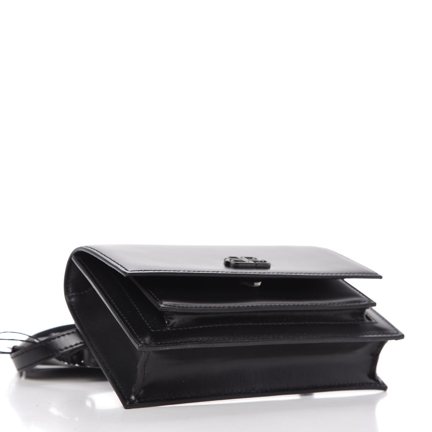 Shiny Box Calfskin Monochrome XS Sharp Belt Bag Black