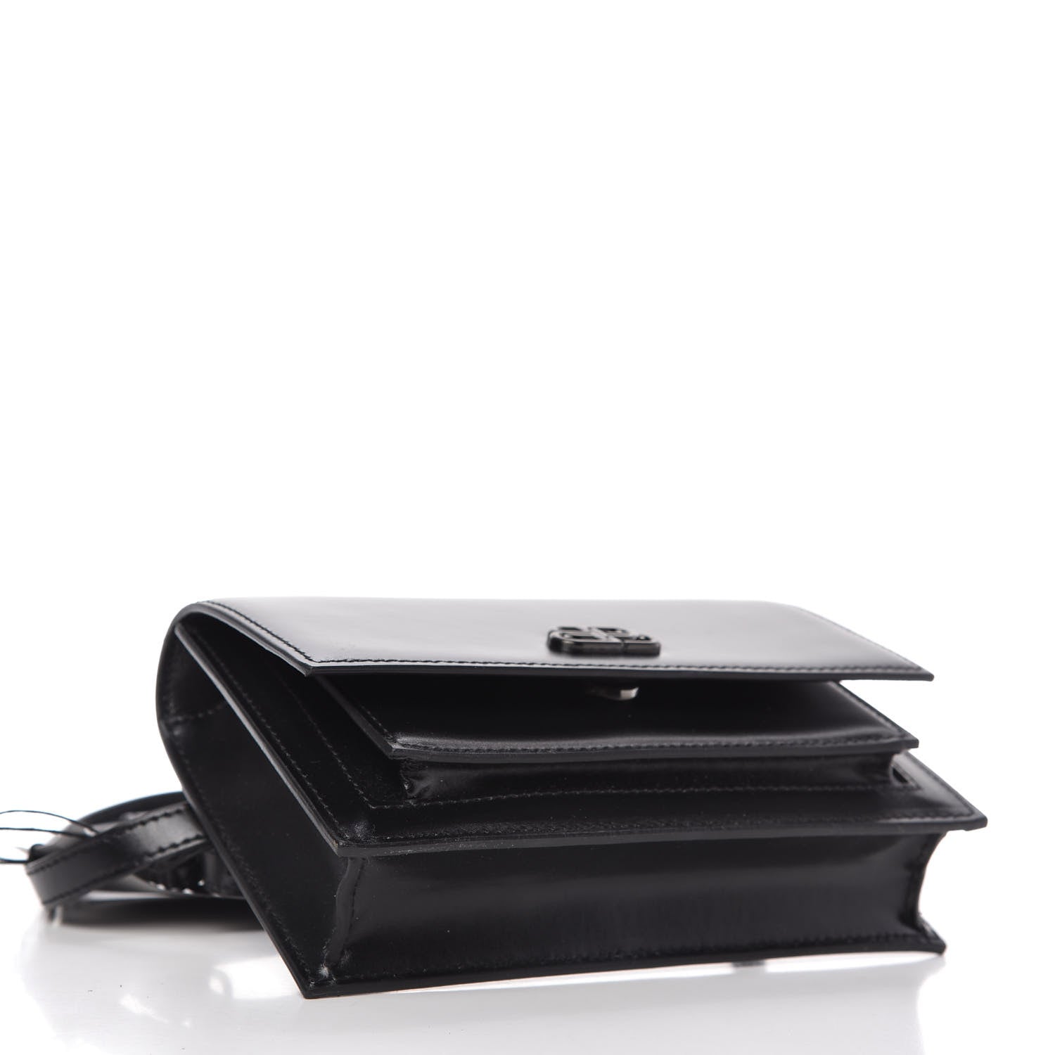 Balenciaga Shiny Box Calfskin Monochrome XS Sharp Belt Bag Black 3 of 7
