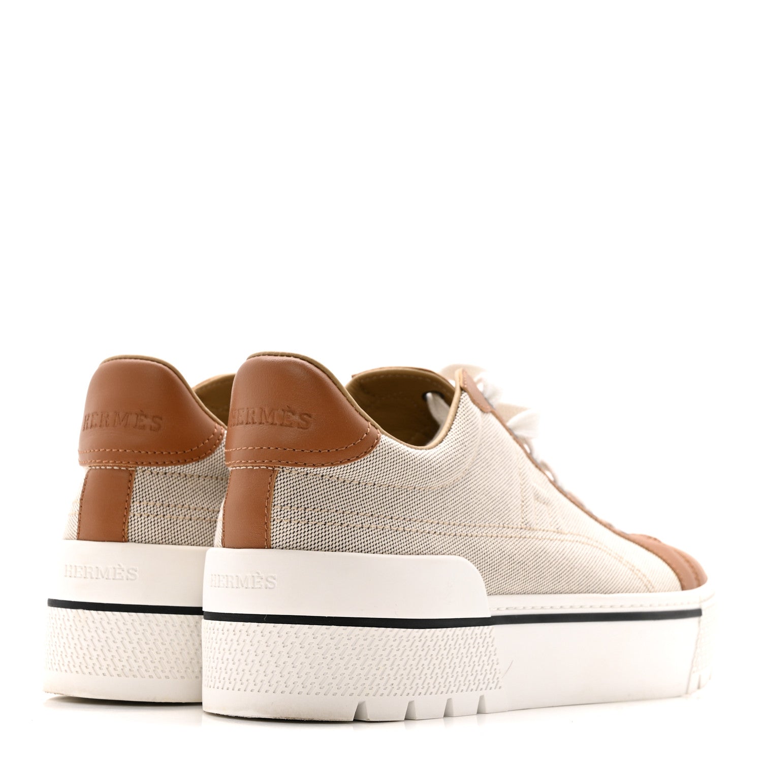 Hermes Canvas Calfskin Womens Voltage Sneakers 40 Prunoir Naturel 5 of 12