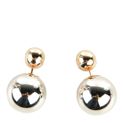 Christian Dior Mise En Dior Tribal Earrings Silver Gold 1 of 4