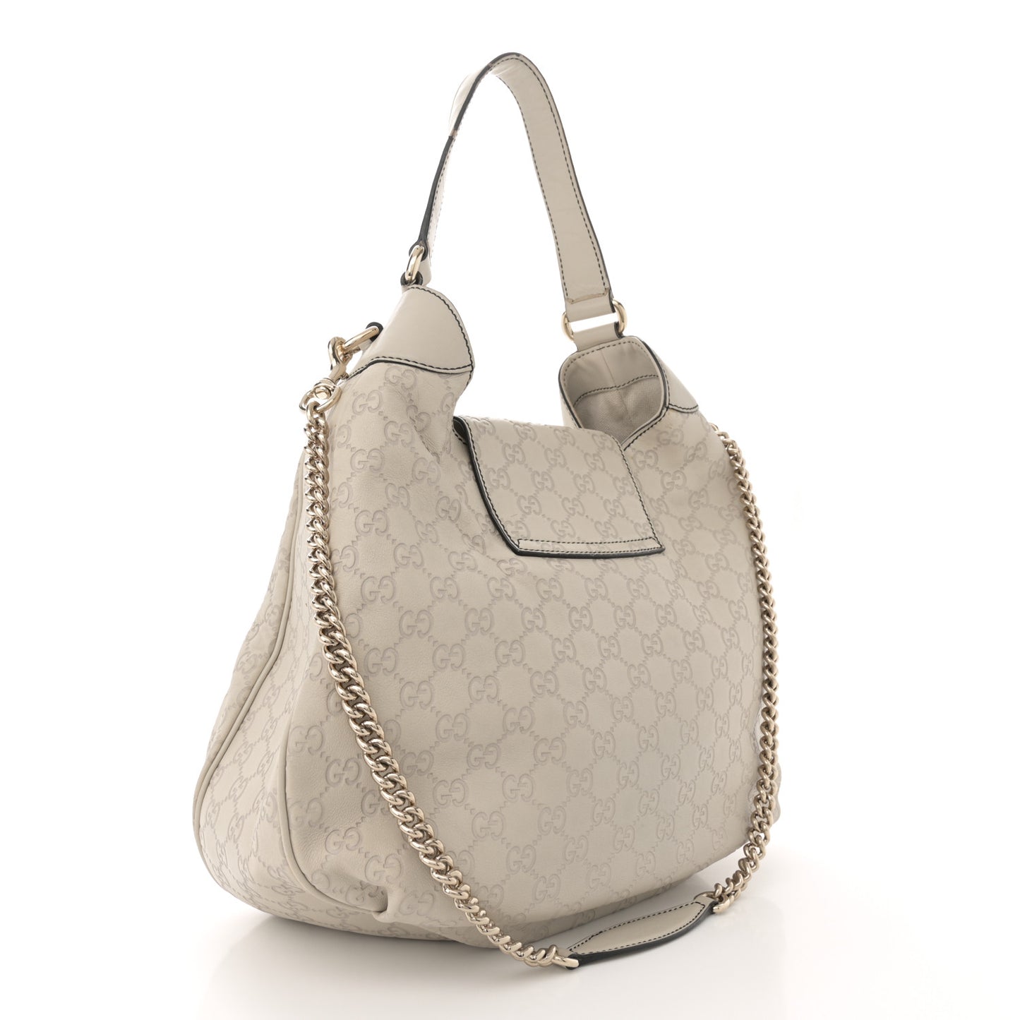 Guccissima Signature Medium Emily Hobo Mystic White