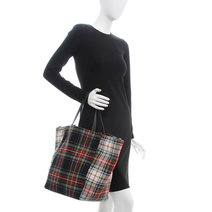 Celine Tartan Felt Plaid Medium Horizontal Cabas Phantom Red Blue 2 of 7