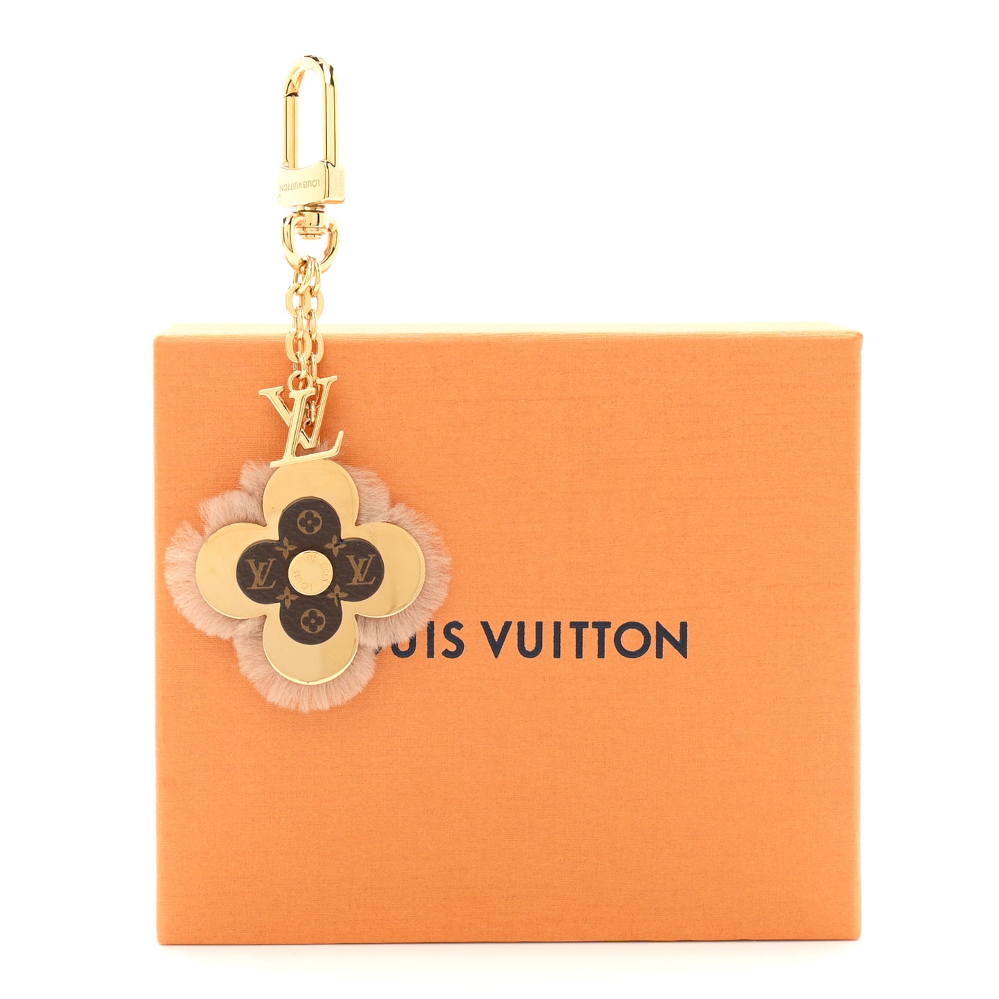 LV Ski Blooming Flowers Bag Charm Gold