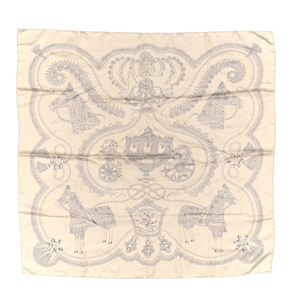 Hermes Silk Paperoles Scarf 90 Beige 1 of 12