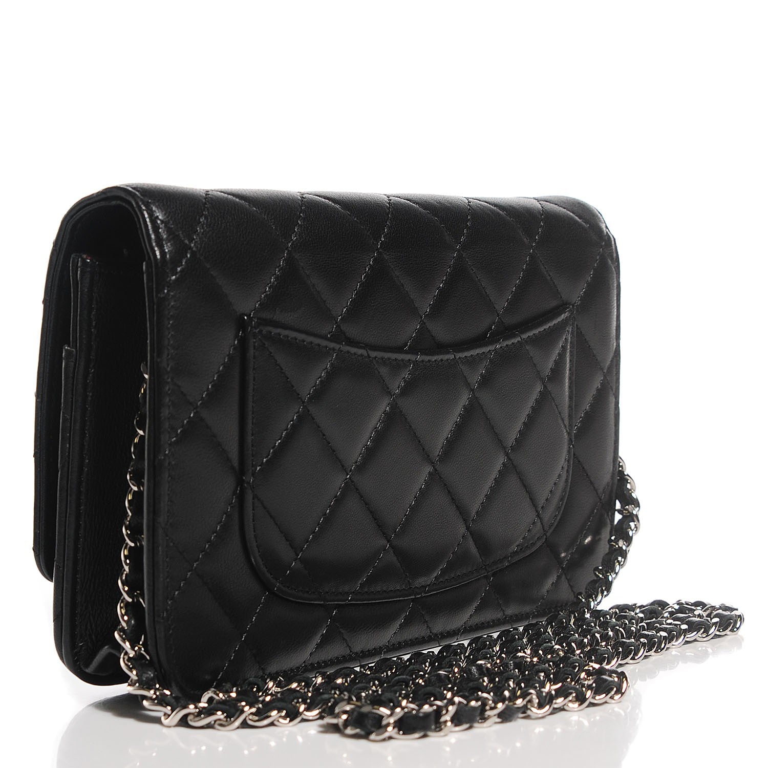 Chanel Lambskin Quilted Wallet on Chain WOC Black 3 of 9