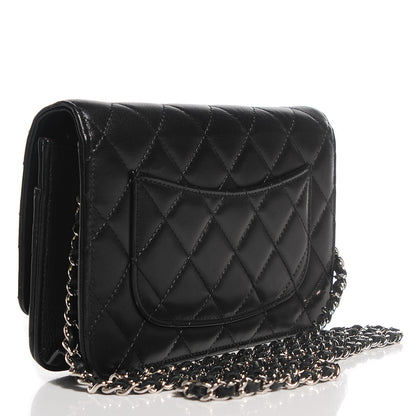 Chanel Lambskin Quilted Wallet on Chain WOC Black 3 of 9