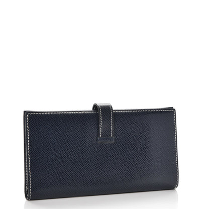 Hermes Courchevel Bearn Wallet in Bleu Indigo 3 of 7