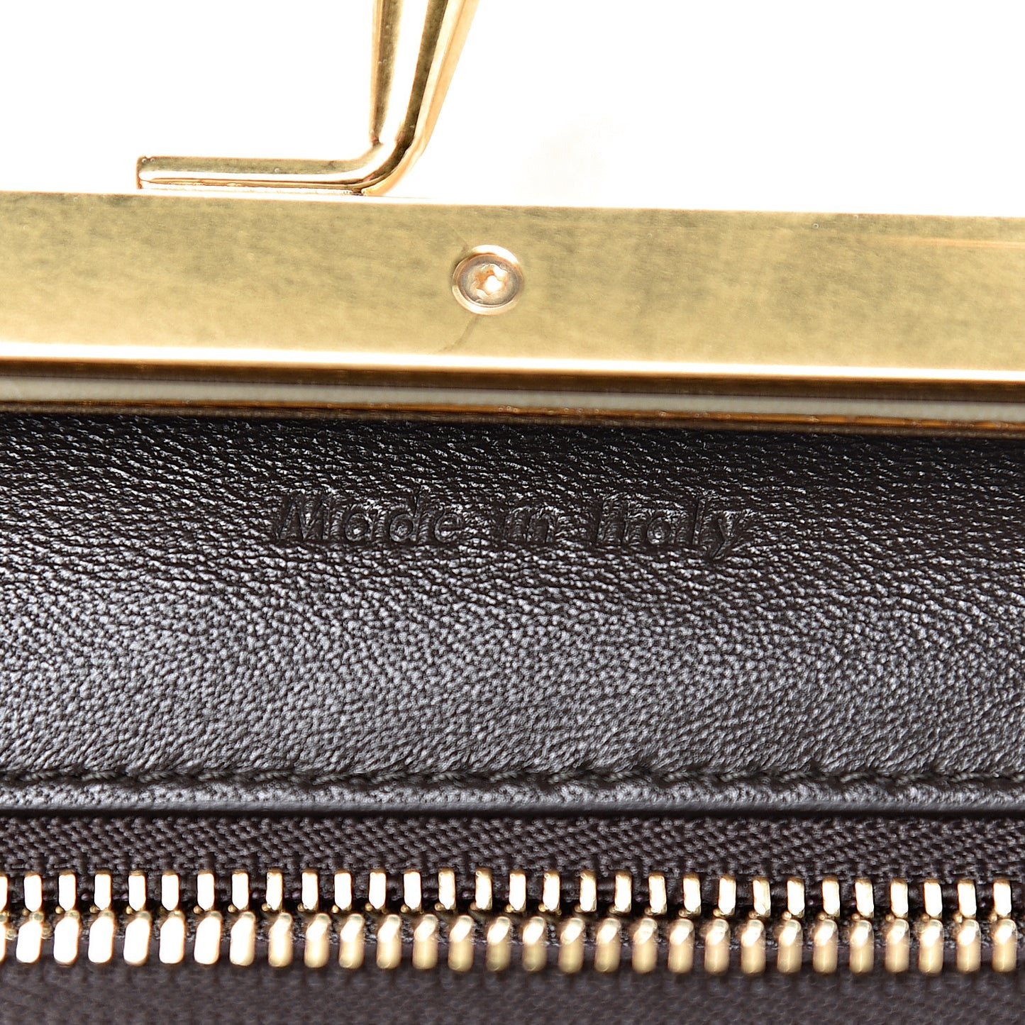 Shiny Calfskin Eyelet Small Top Handle Bag Panna