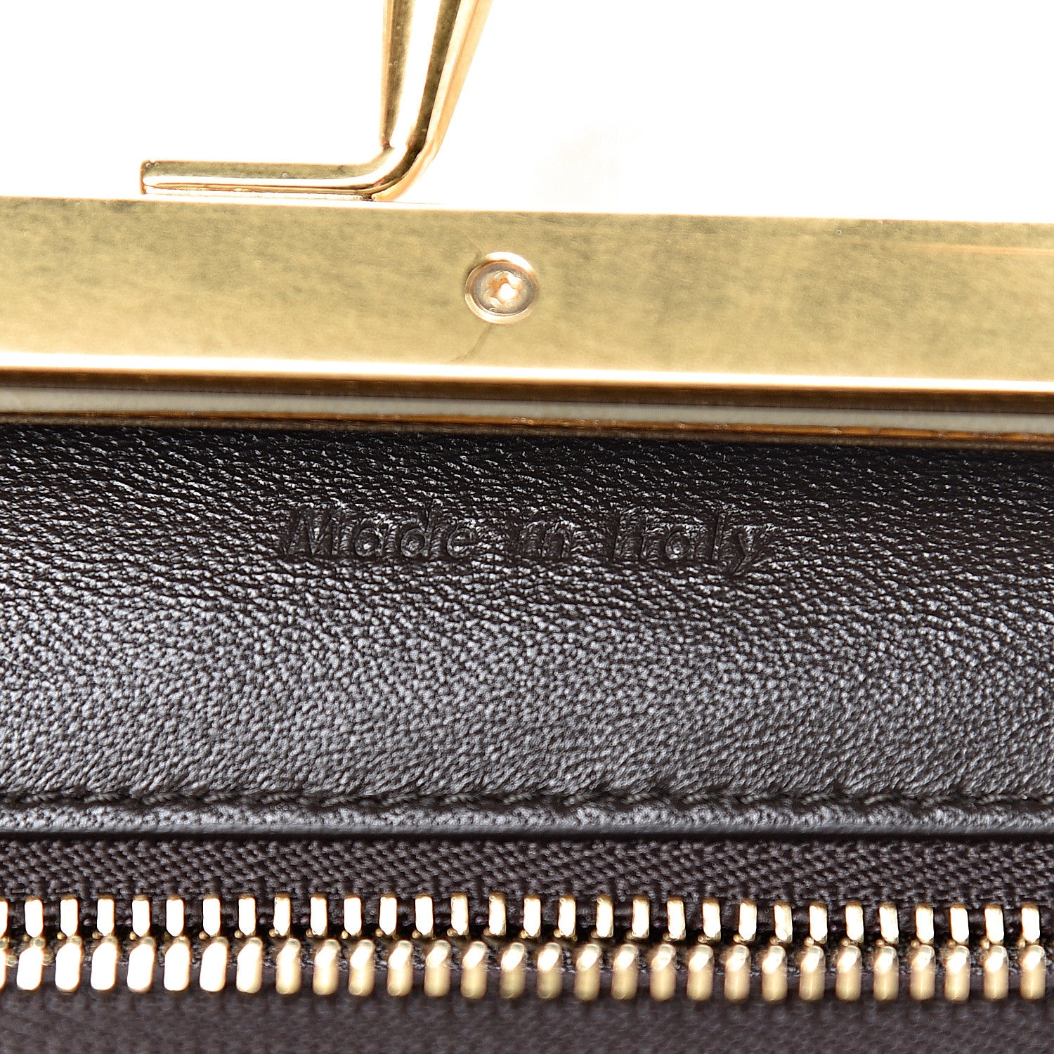 Celine Shiny Calfskin Eyelet Small Top Handle Bag Panna 6 of 11
