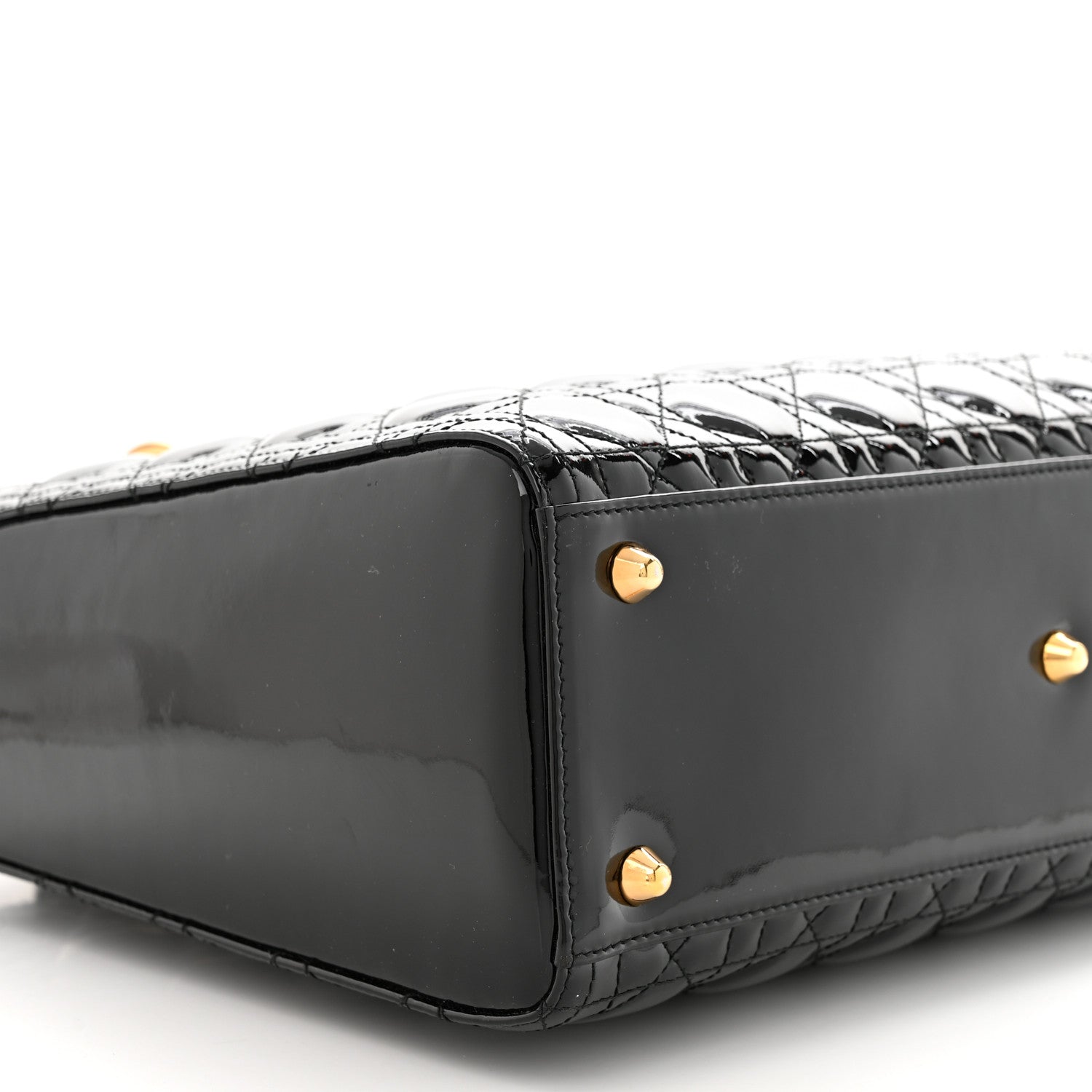 Christian Dior Patent Cannage Large Lady Dior Black 9 of 10