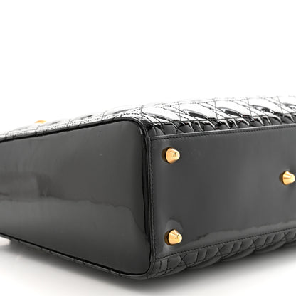 Christian Dior Patent Cannage Large Lady Dior Black 9 of 10