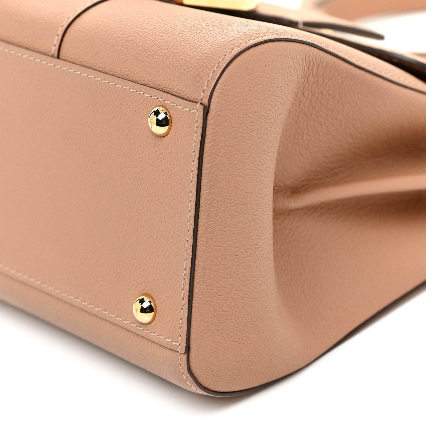 Grained Calfskin Mini Brillant Satchel Nude