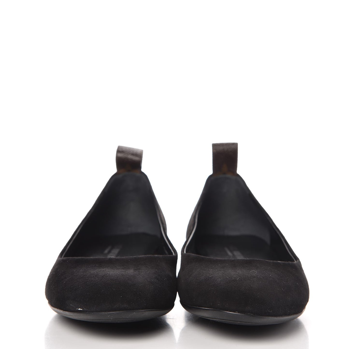 Suede Monogram Uniformes Ballet Flats 36 Black
