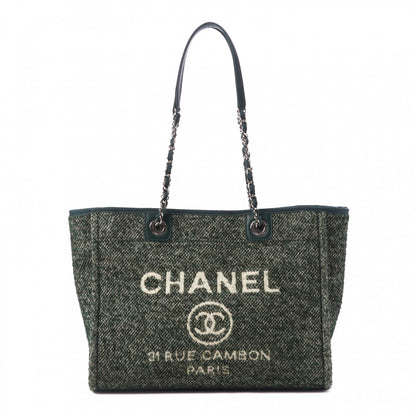Chanel Mixed Fibers Calfskin Small Deauville Tote Green 1 of 9