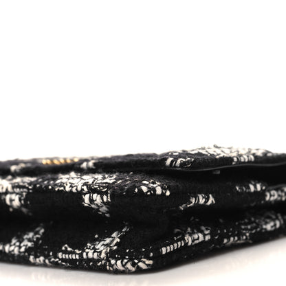 Chanel Tweed Quilted Chanel 19 Wallet On Chain WOC Black White 11 of 12