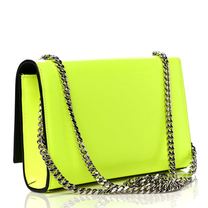 Saint Laurent Patent Grain de Poudre Small Monogram Kate Satchel Neon Yellow 3 of 14