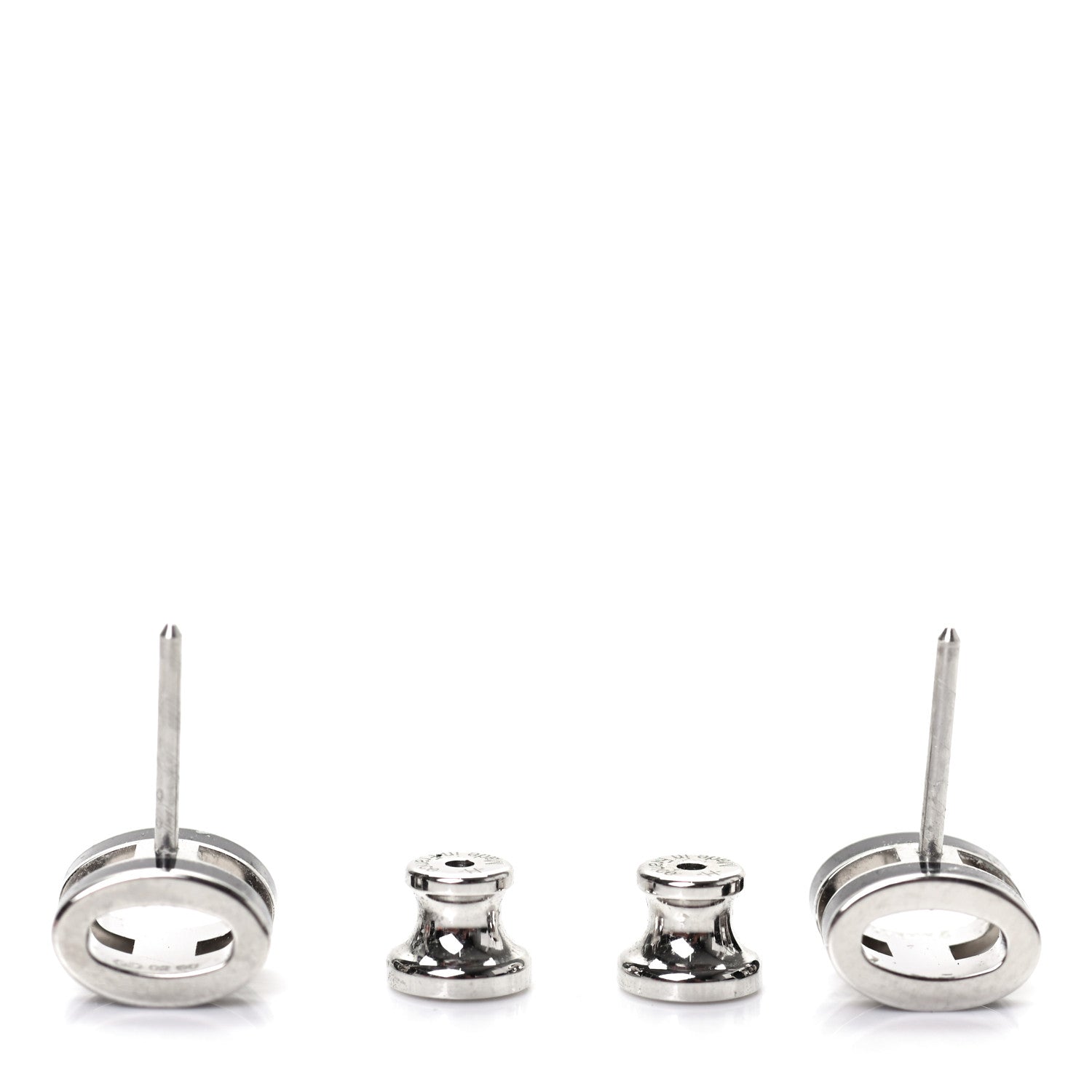 Hermes Palladium Lacquered Mini Pop H Earrings Black 3 of 4