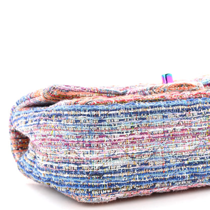 Chanel Tweed Quilted Mini Rectangular Flap Blue Pink Orange 9 of 11