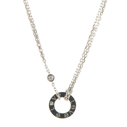 Cartier 18K White Gold 2 Diamond LOVE Necklace 1 of 7