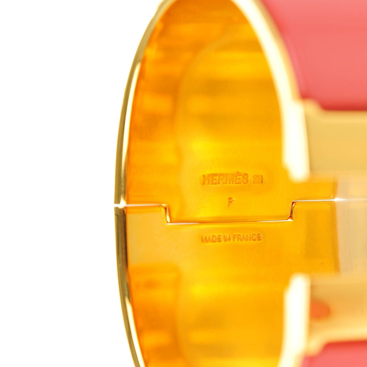 Enamel Extra Wide Clic Clac H Bracelet GM Rouge Corail