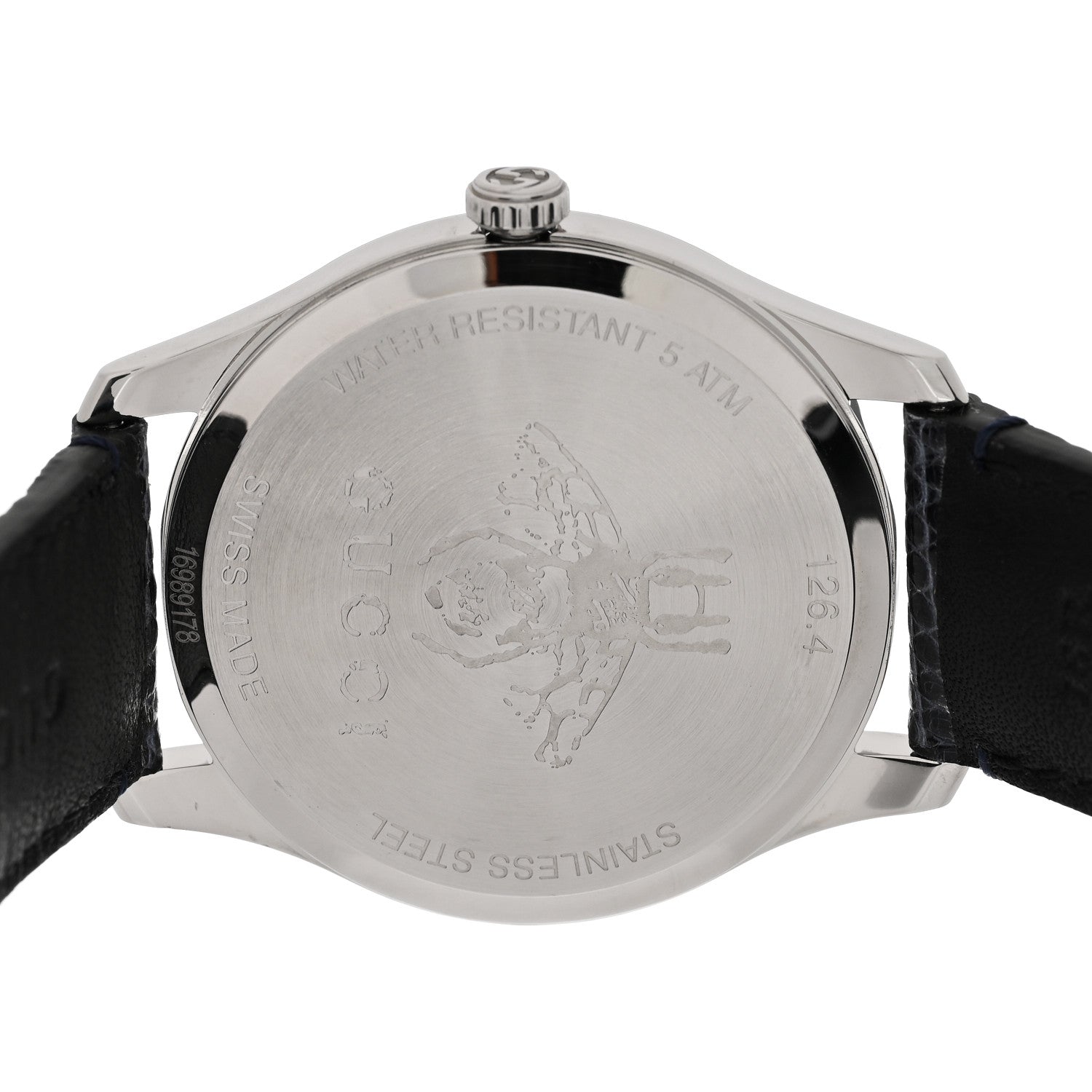 Gucci Stainless Steel Lizard Mother of Pearl 36mm G-Timeless Charm Quartz Watch 4 of 5