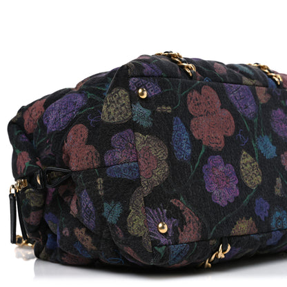 Chanel Denim Printed Destination Chenonceau Shoulder Bag Charcoal Multicolor 9 of 10