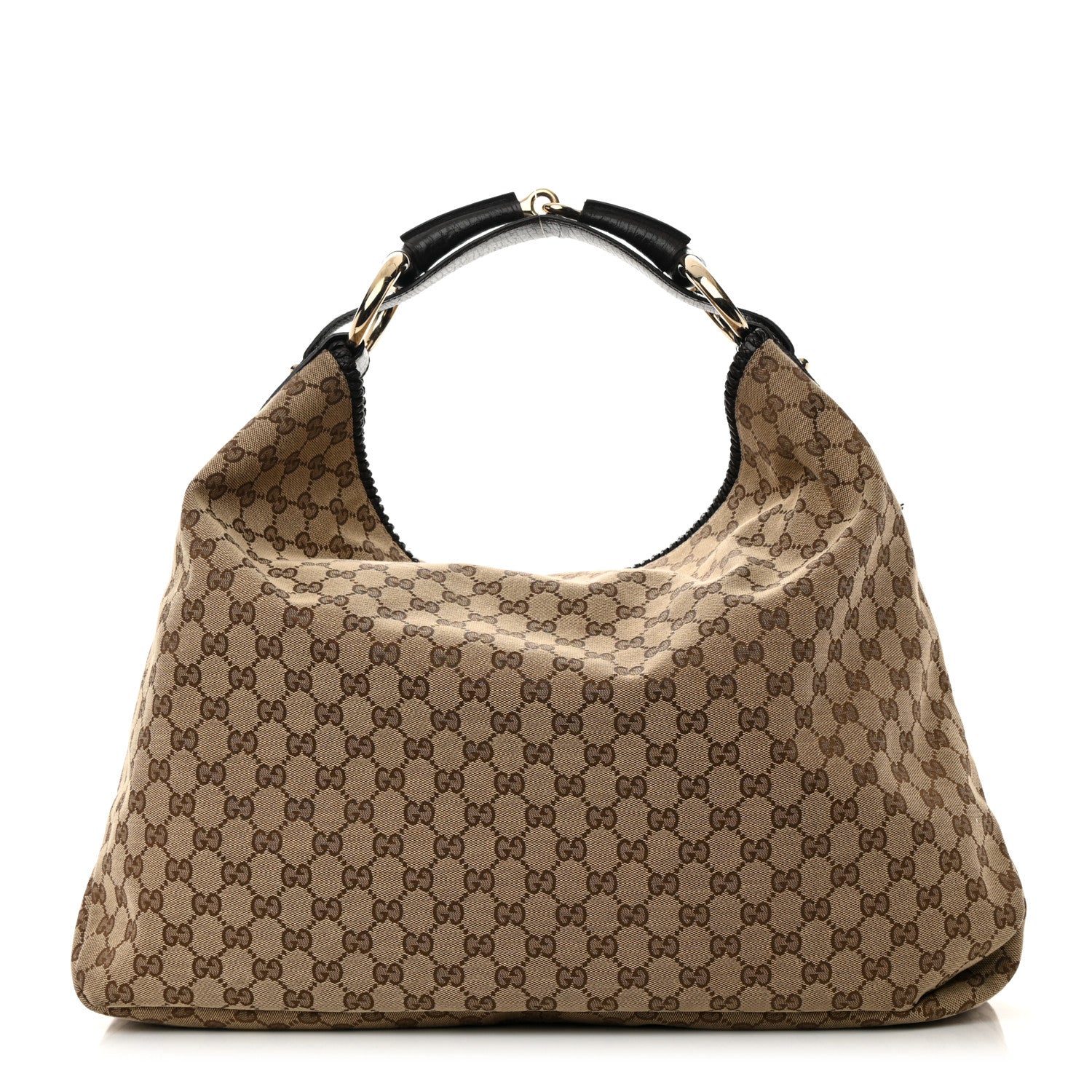 Gucci Monogram Large Horsebit Chain Hobo Dark Brown 1 of 12