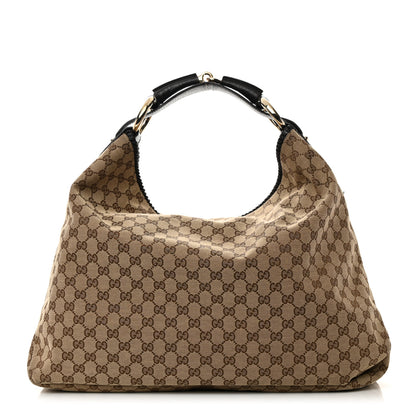 Gucci Monogram Large Horsebit Chain Hobo Dark Brown 1 of 12