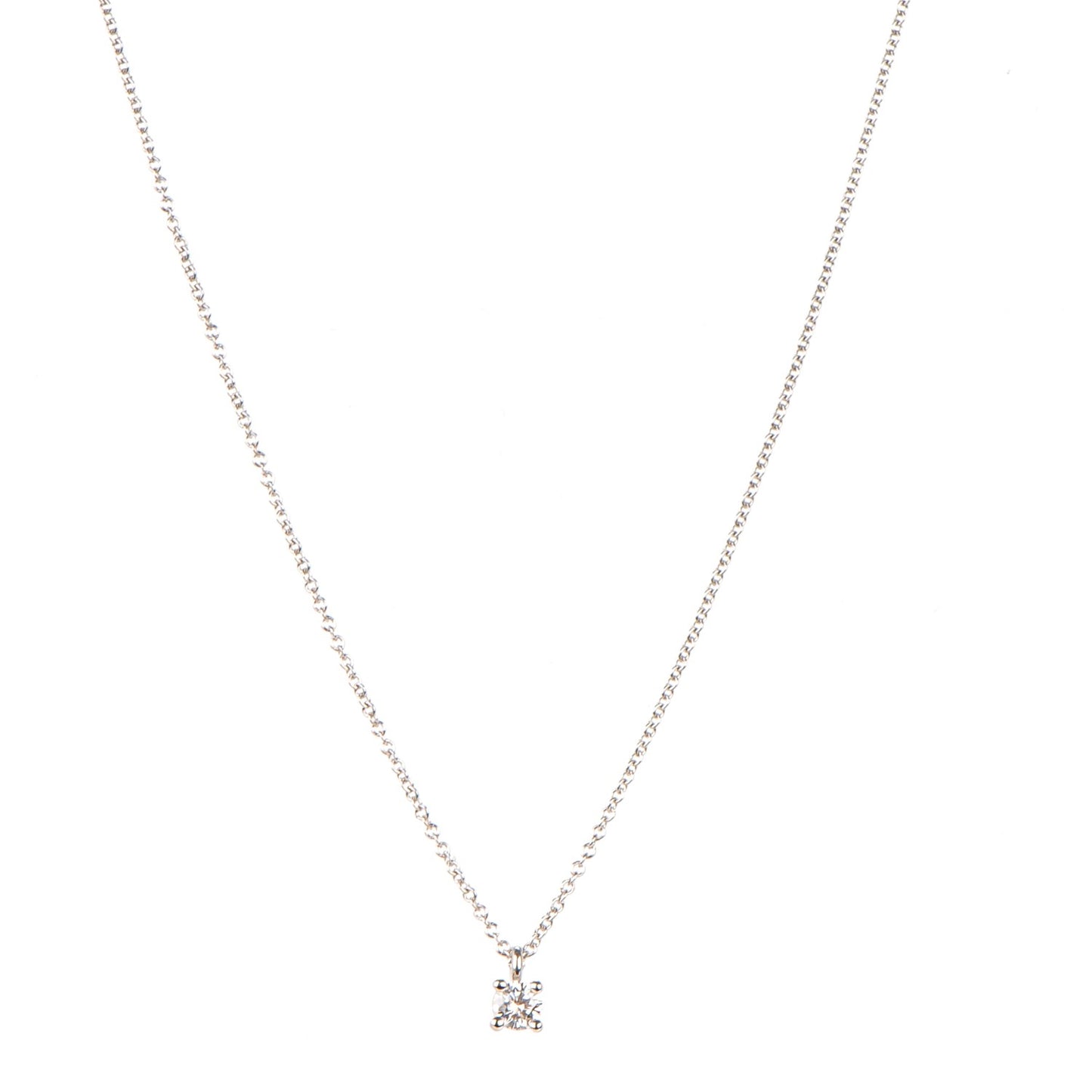 Platinum Diamond .17ct Solitaire Pendant Necklace