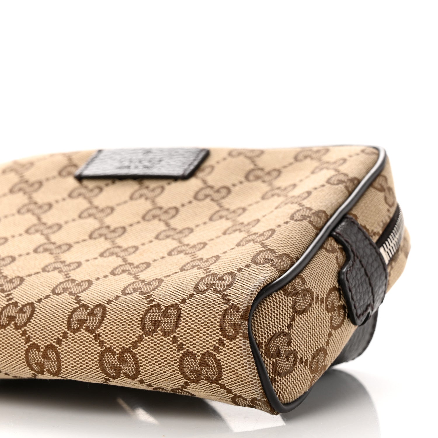 Gucci Monogram Dollar Calfskin Belt Bag Beige Ebony Testa di Moro Marrone Scuro 10 of 10