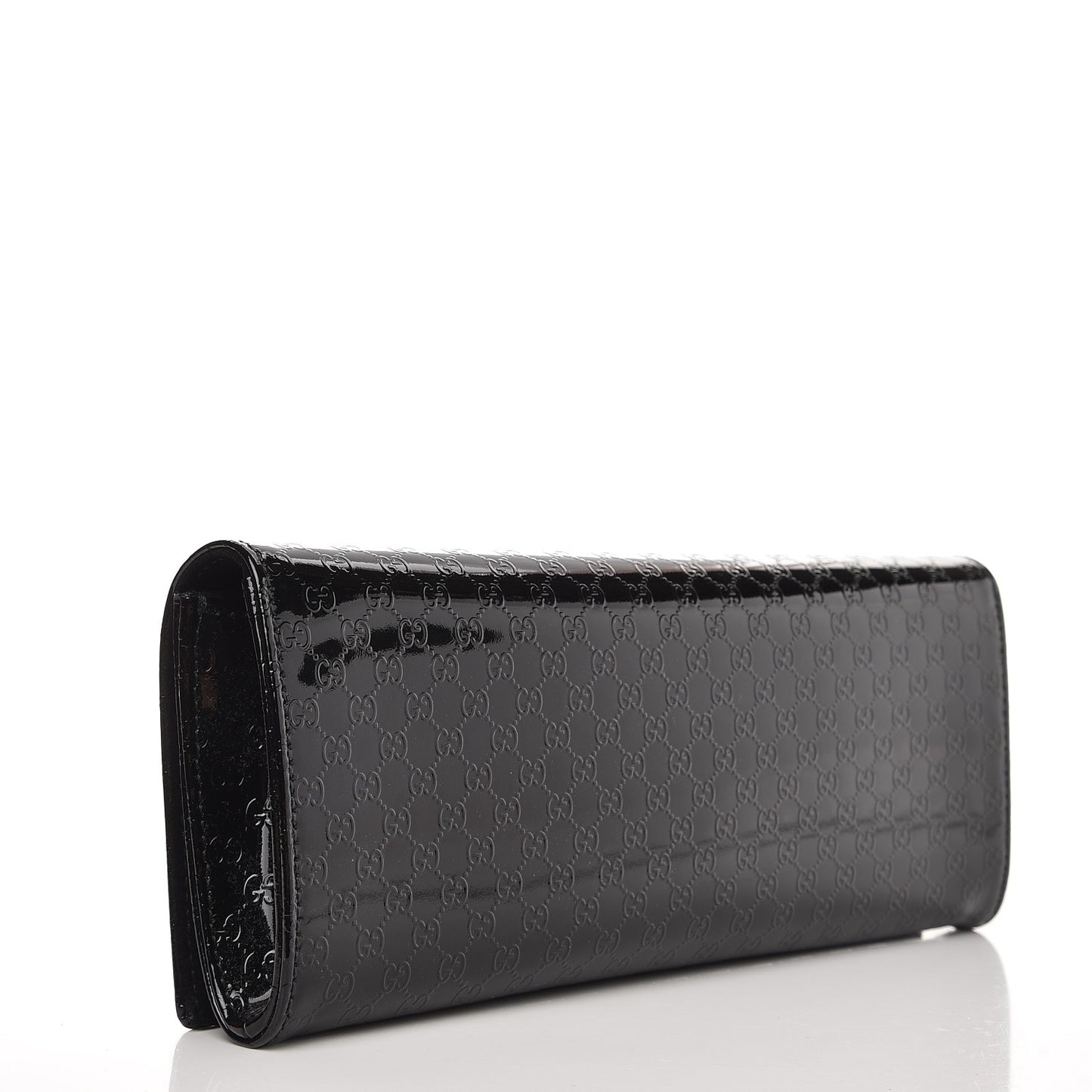 Patent Microguccissima Small Broadway Clutch Black