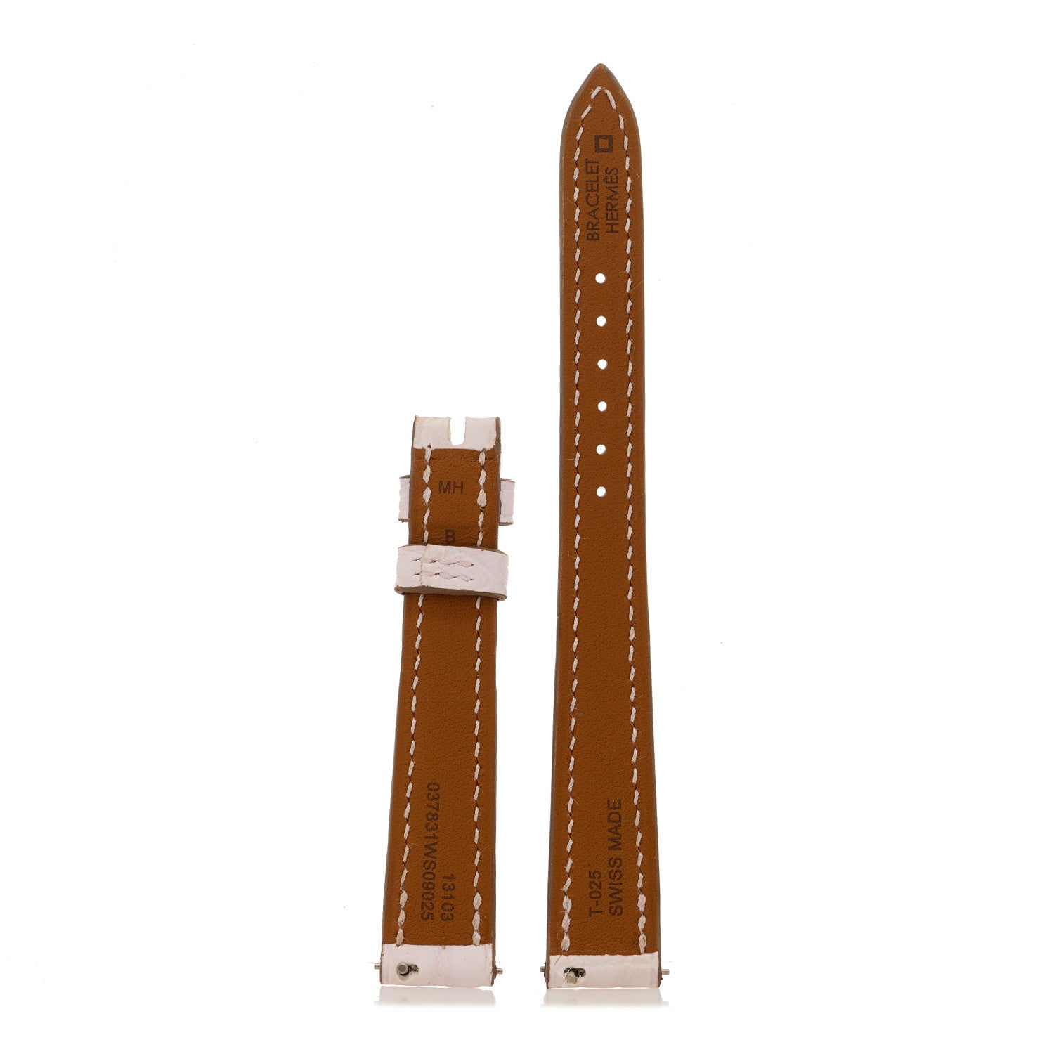 Hermes Matte Alligator 21mm Heure H Hour Watch Strap Rose Pale 2 of 4
