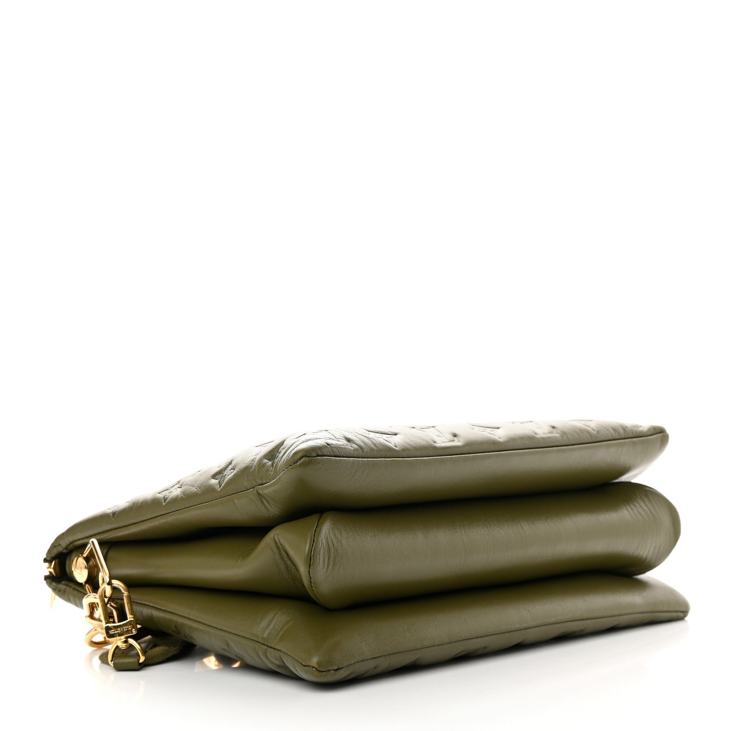 Lambskin Embossed Monogram Coussin MM Khaki