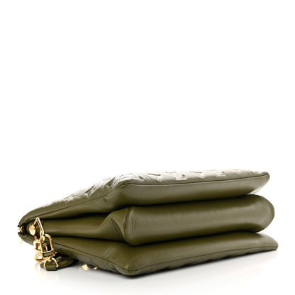 Louis Vuitton Lambskin Embossed Monogram Coussin MM Khaki 4 of 17
