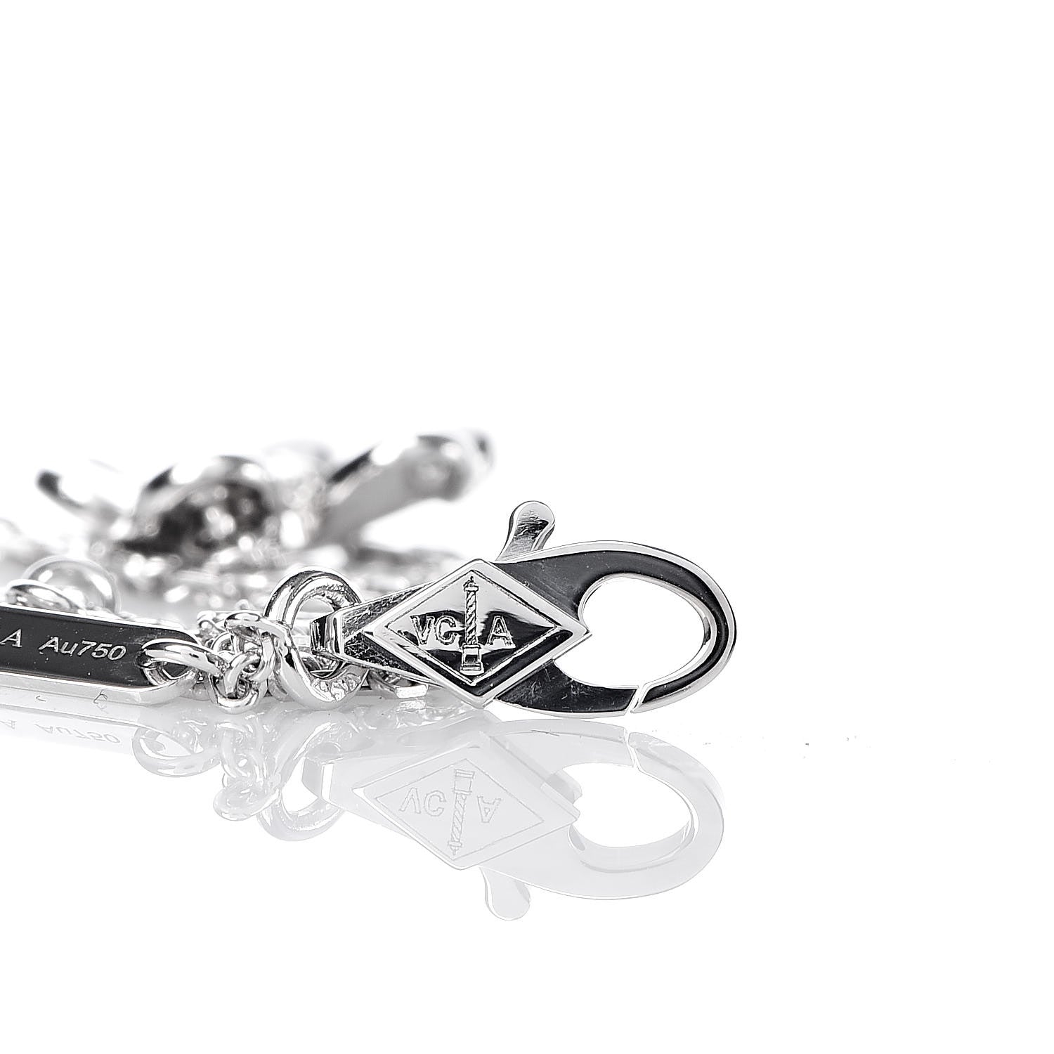Van Cleef & Arpels 18K White Gold Diamond Mini Frivole Bracelet 4 of 6