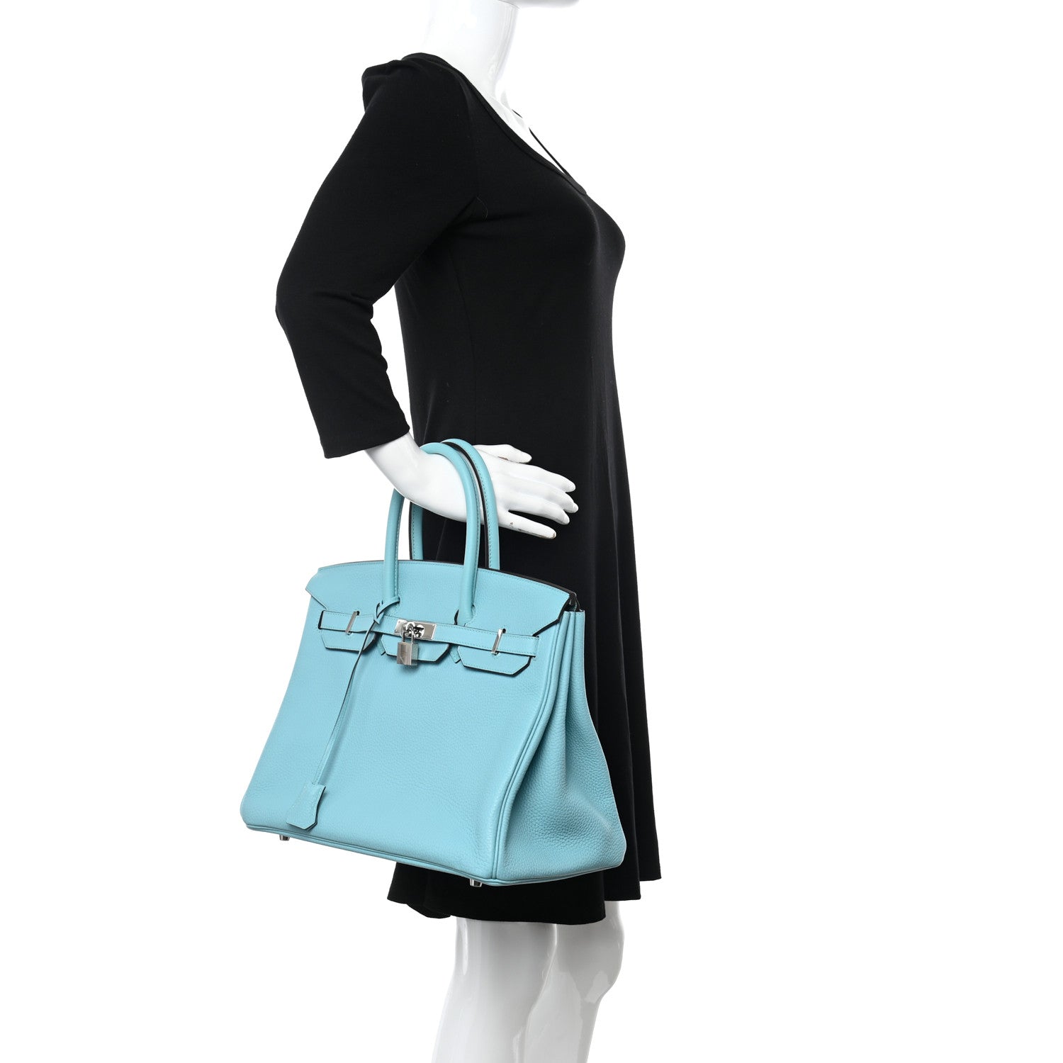Hermes Taurillon Clemence BIRKIN 35 Bleu Atoll 2 of 10