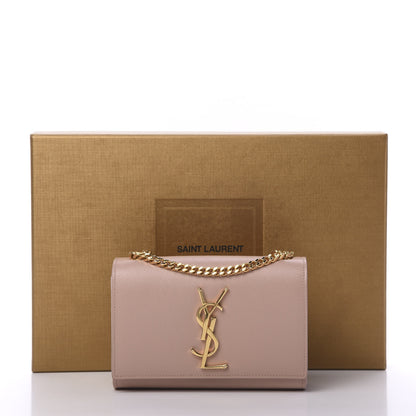 Saint Laurent Grain De Poudre Small Monogram Kate Satchel Pale Pink 13 of 13