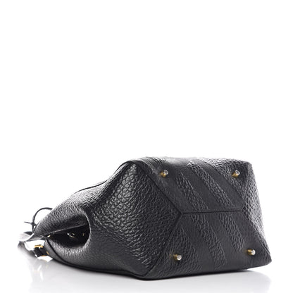 Burberry Signature Grain Calfskin Check Embossed Small Canterbury Tote Black 6 of 11