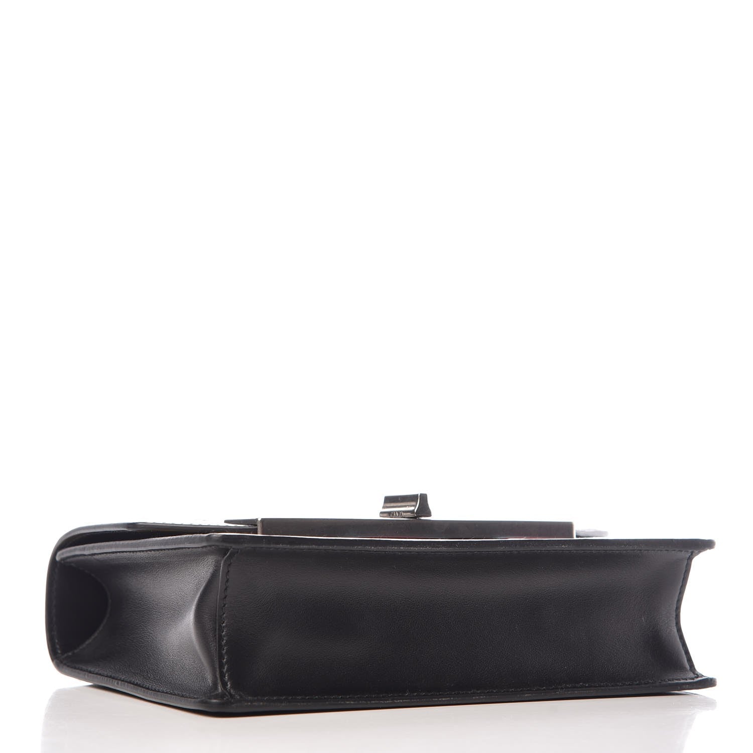 Prada City Calfskin Severine Banana Print Flap Giallo Black 4 of 6